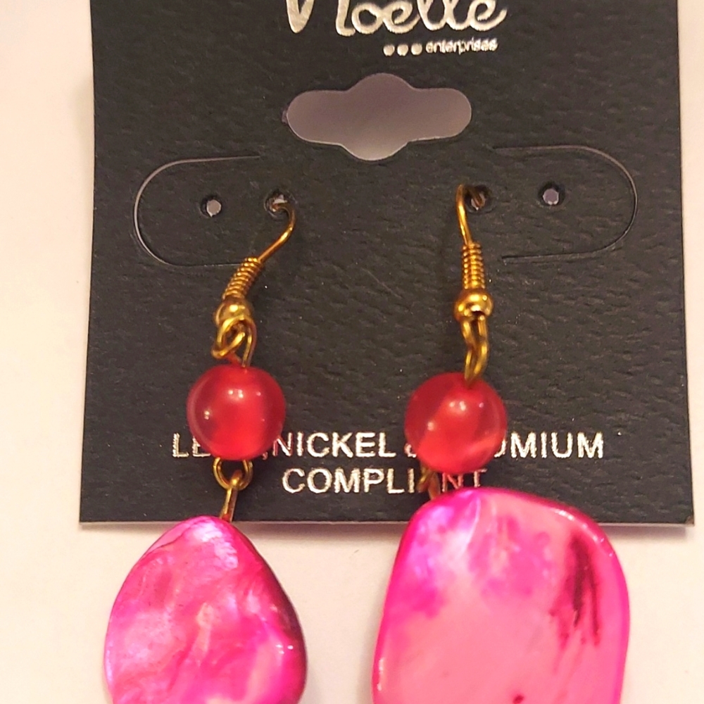 Pink stone earrings
